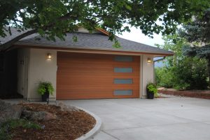Modern, wooden home garage doors from Grad Timber Doors