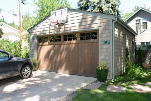 Custom home wooden garage door from Grad Timber Doors